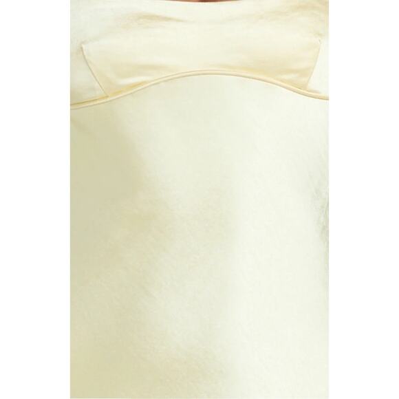 SHOWPO NATALIE MAXI DRESS Satin Scoop Neck Low Tie Back Slip Dress in Lemon Sz 4 - Picture 4 of 11